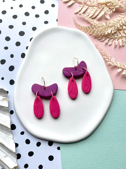 'Purple Swirl' Droplet Dangle