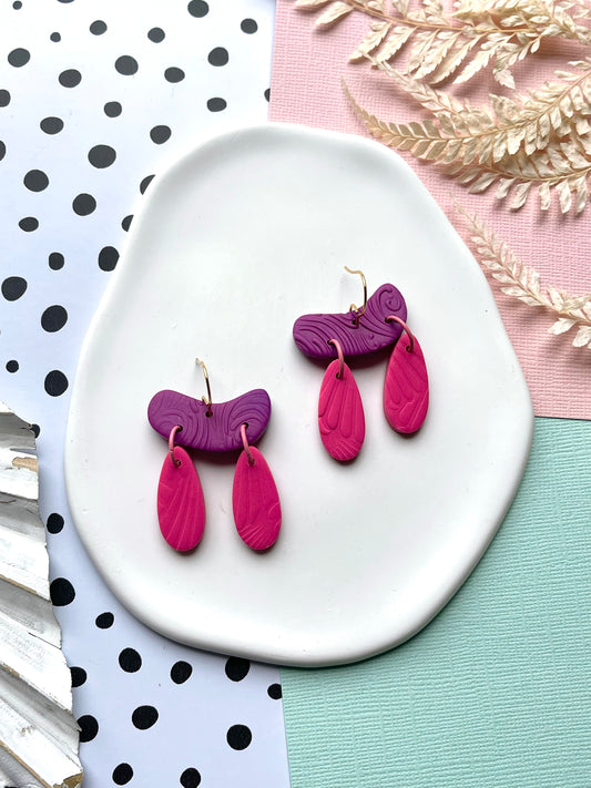 'Purple Swirl' Droplet Dangle