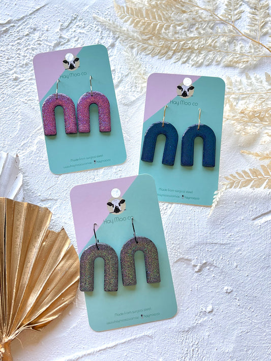 'Glitter' Open Arch Dangles