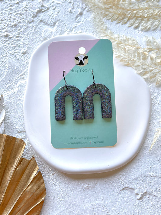 'Glitter' Open Arch Dangles