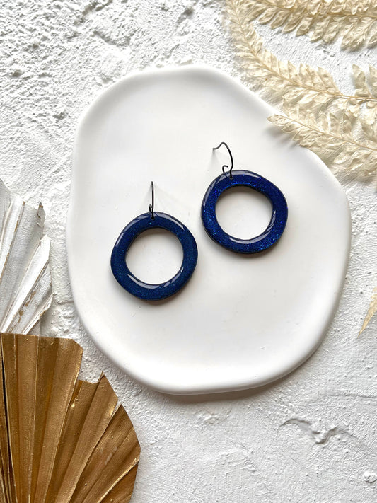 'Glitter' Hollow Organic Circle Dangle