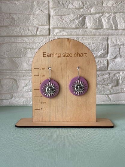 'Purple' Sun Charm Circle Dangle