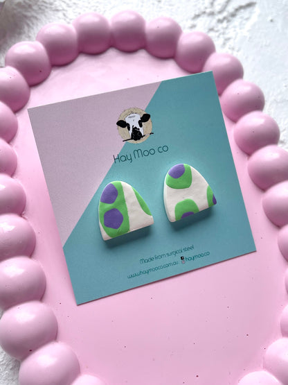 'Violet Bloom' Short Arch Stud