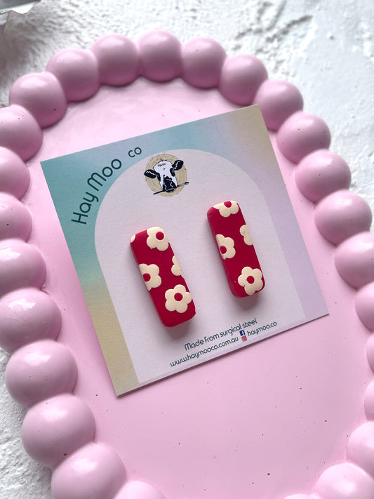 'Ivory Rose' Rectangle Stud