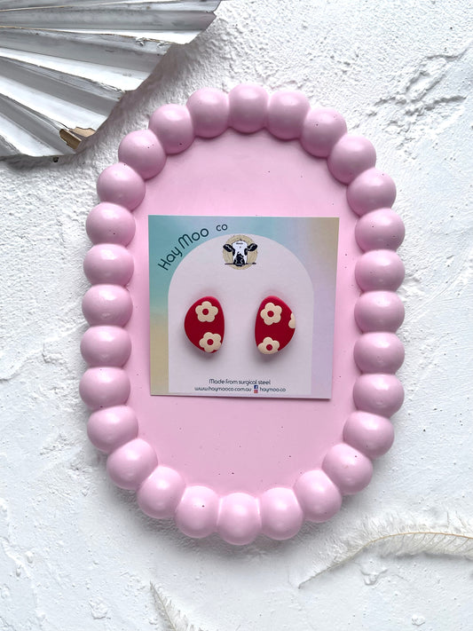 'Ivory Rose' Pebble Stud