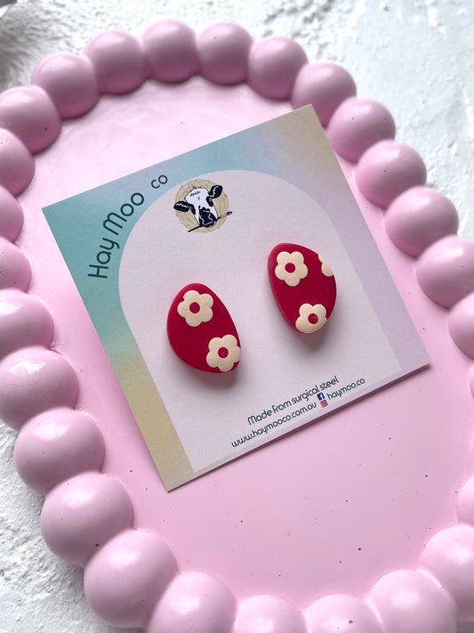 'Ivory Rose' Pebble Stud