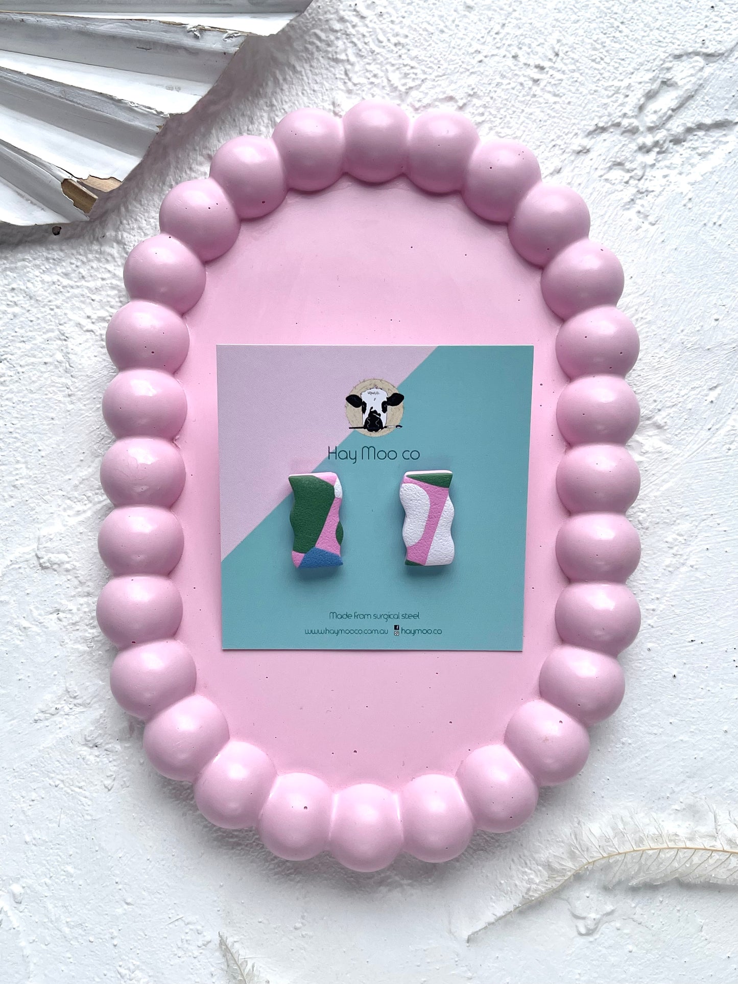 'Pastel Patch' Squiggle Stud