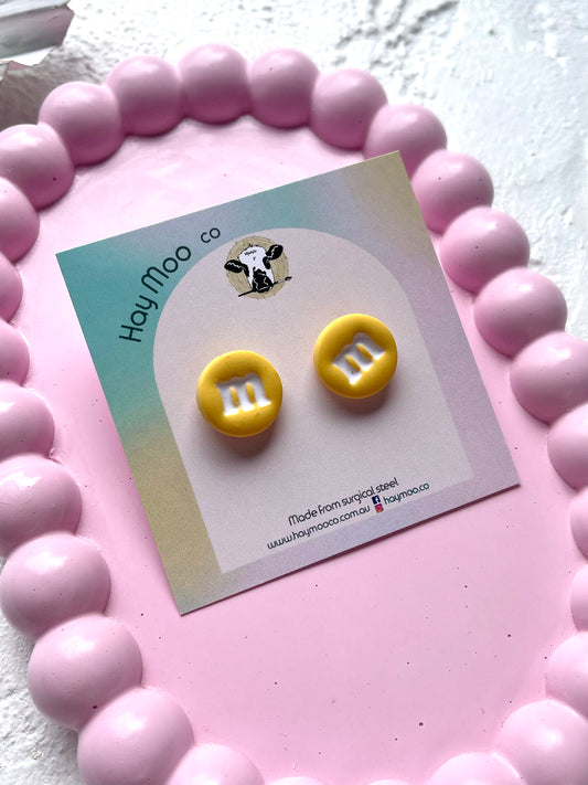 'M&M' Yellow Stud
