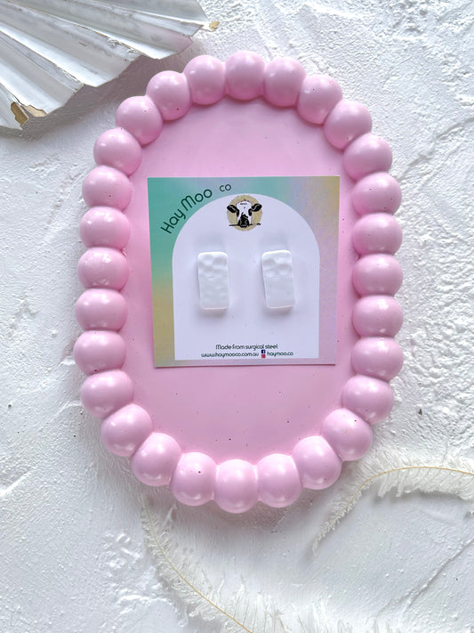 'White' Rectangle Stud