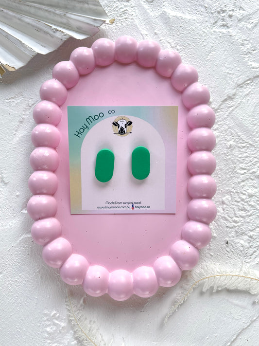 'Green' Oval Stud
