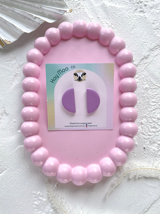 'Purple' Semi Circle Stud