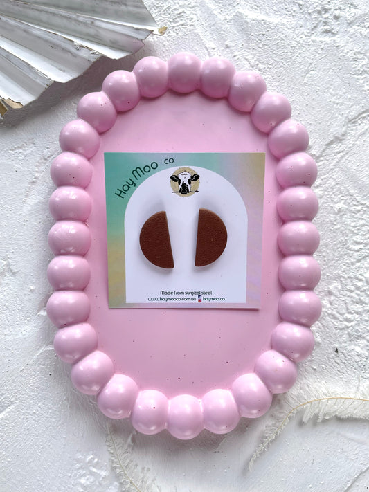 'Brown' Semi Circle Stud
