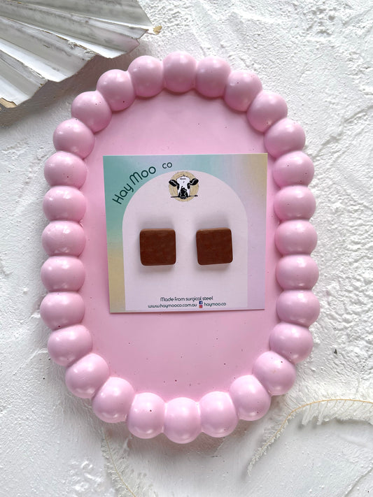 'Brown' Square Stud