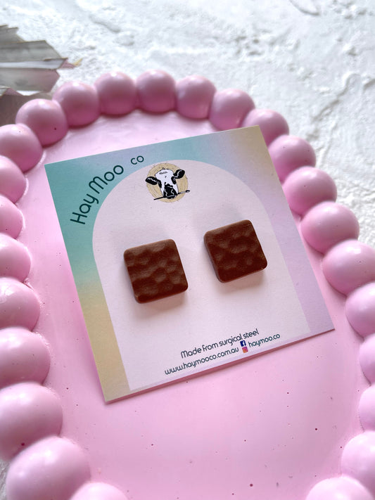 'Brown' Square Stud