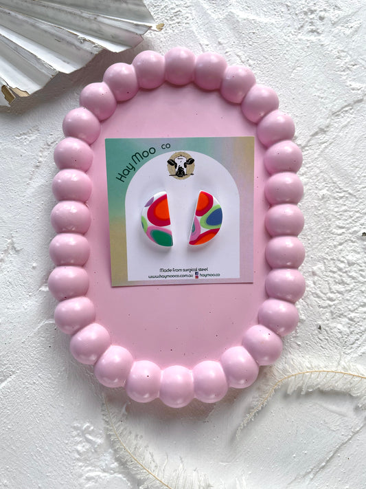 'Colour Pop' Semi Circle Stud