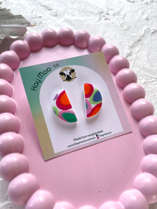 'Colour Pop' Semi Circle Stud