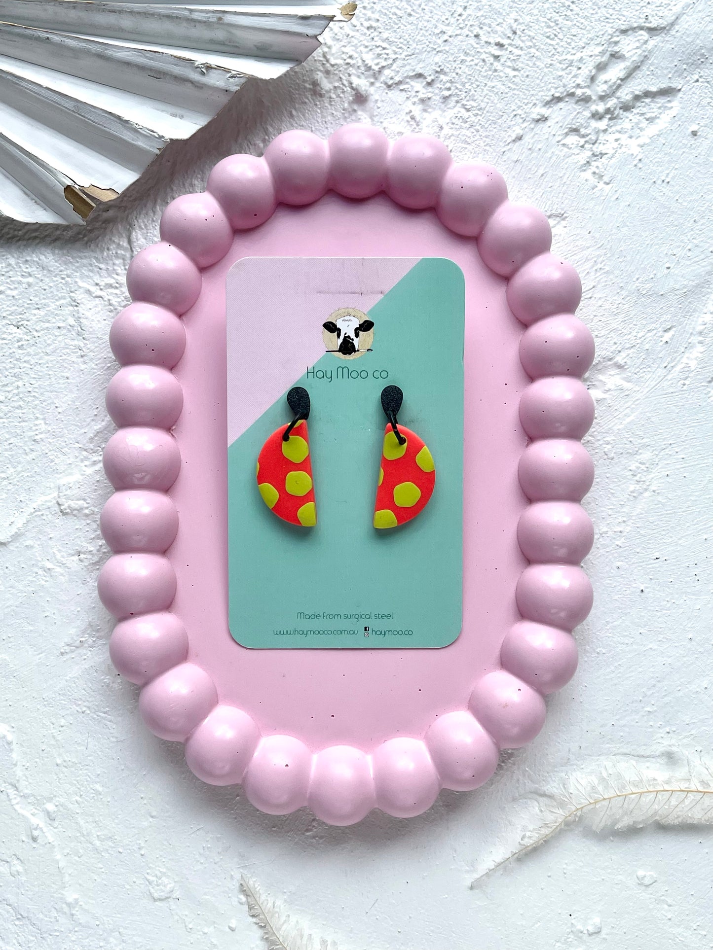 'Lime Burst' Semi circle Dangle