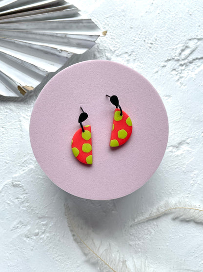 'Lime Burst' Semi circle Dangle
