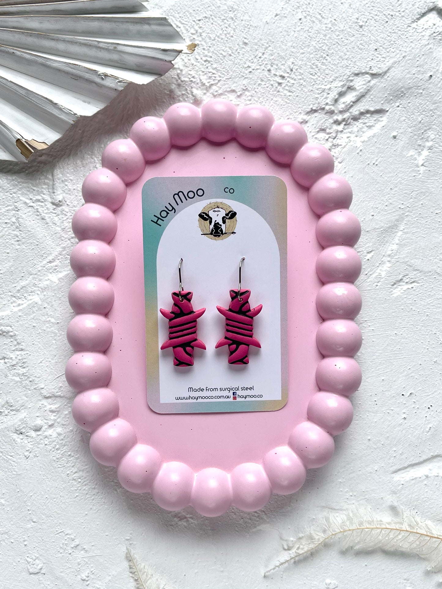 'Pink Barbed Wire' Dangle