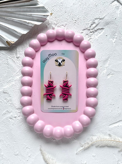 'Pink Barbed Wire' Dangle