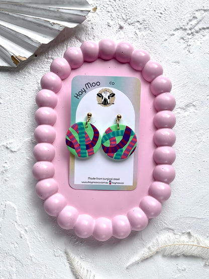 'Wild Berry' Circle Dangle