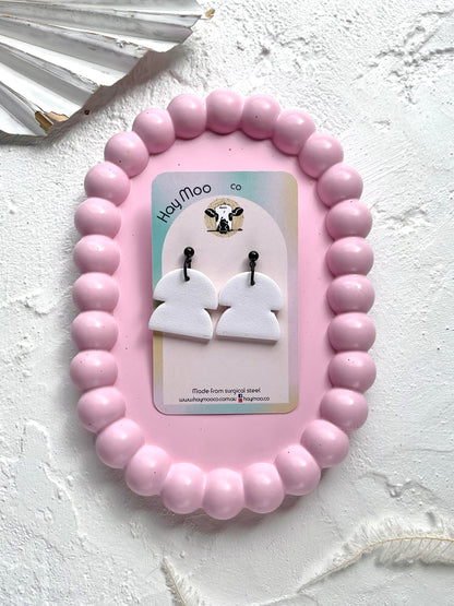 'White' Stacked Arch Dangle