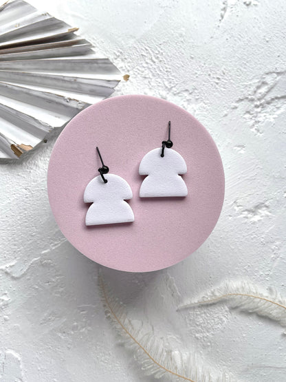 'White' Stacked Arch Dangle