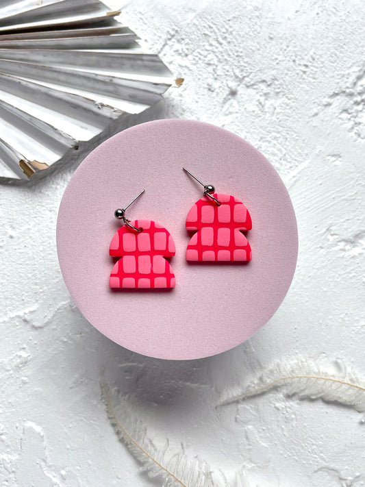 'Pixel Pink' Stacked Arch Dangle
