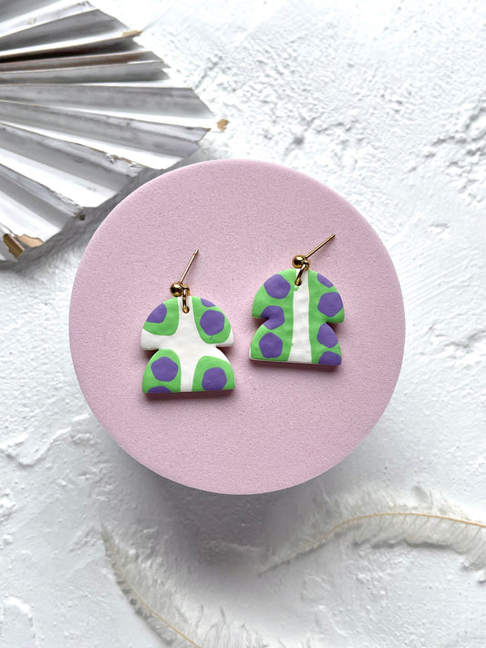 'Violet Bloom' Stacked Arch Dangle