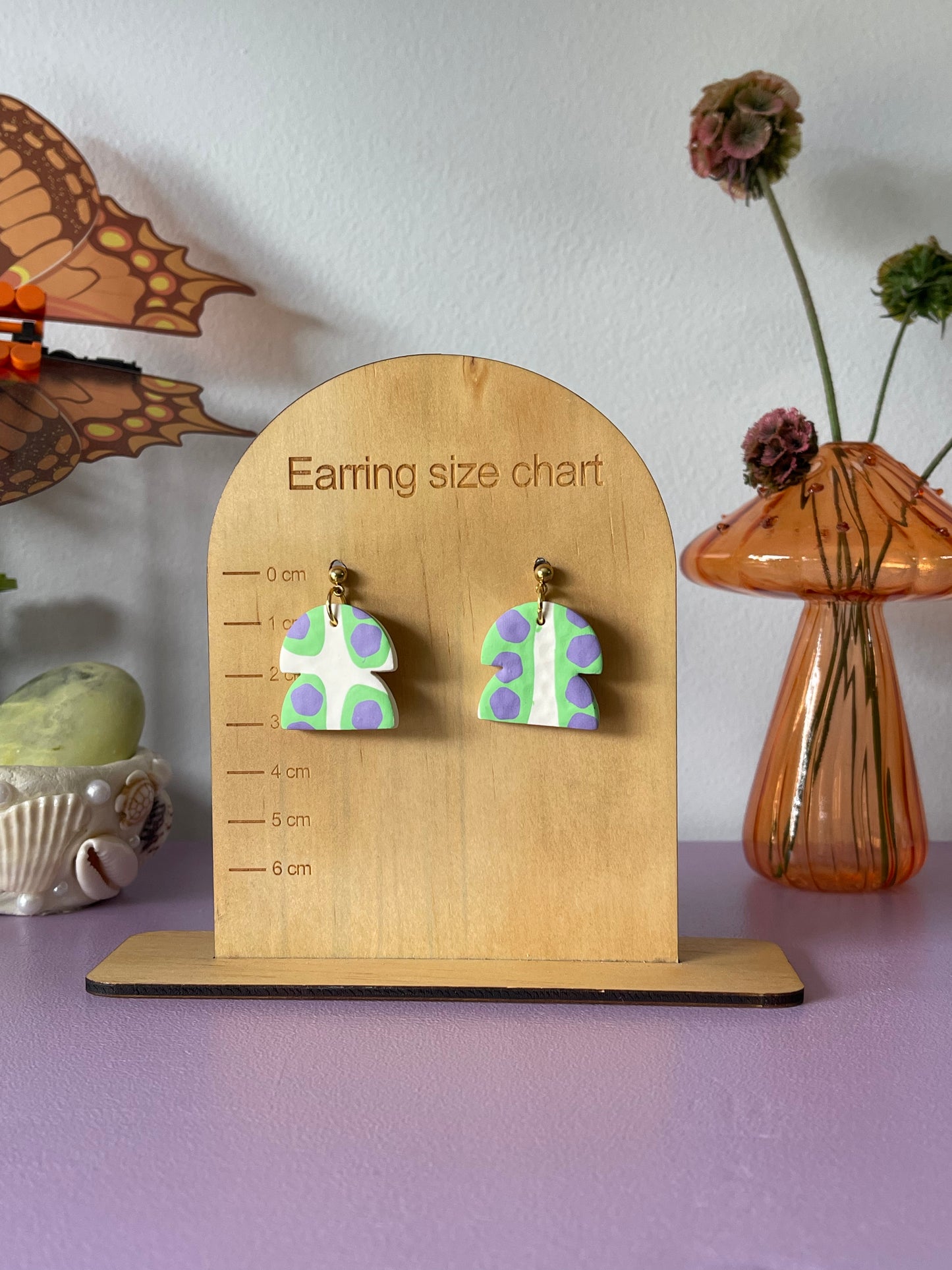 'Violet Bloom' Stacked Arch Dangle