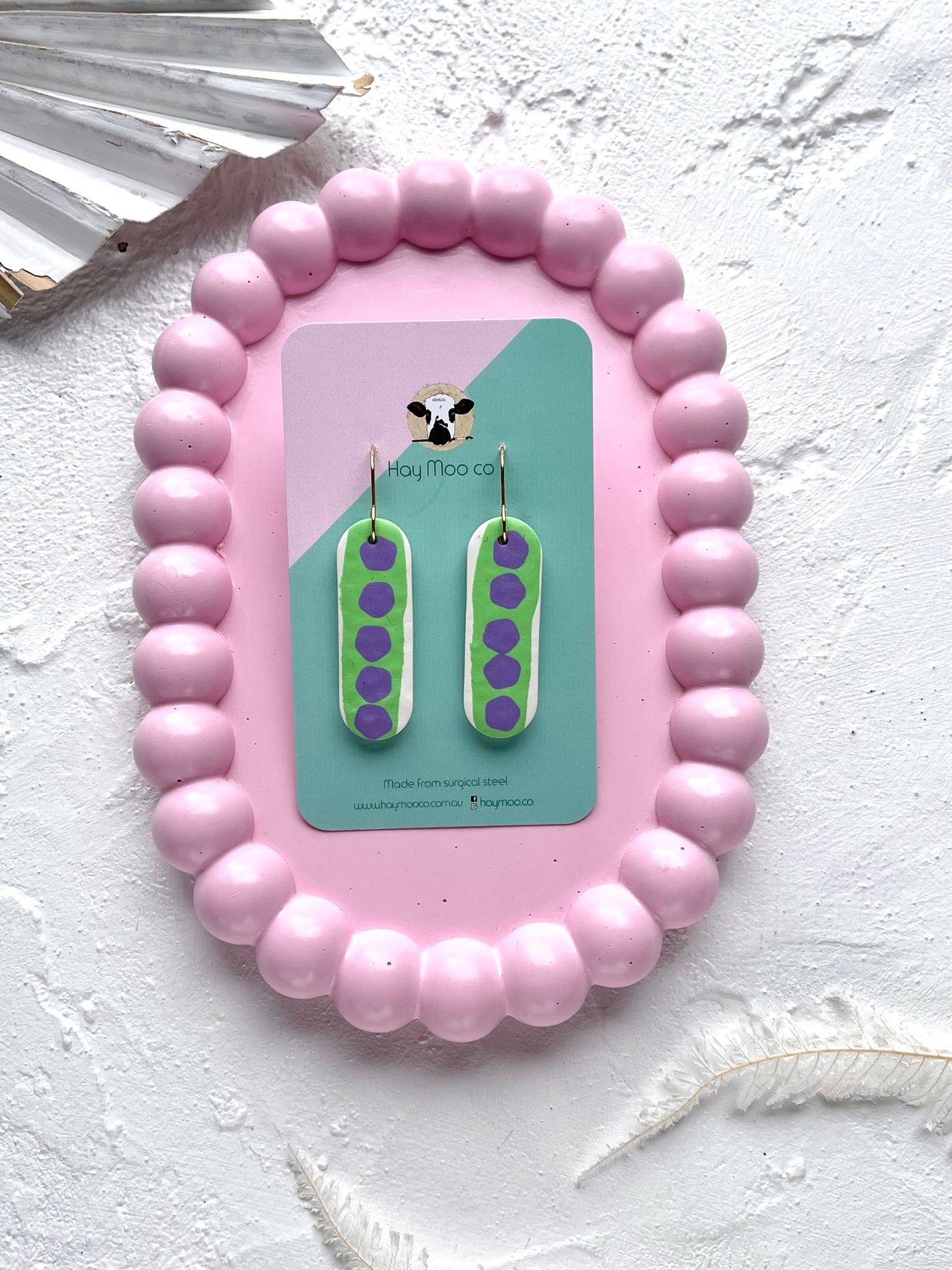 'Violet Bloom' Long Oval Dangle