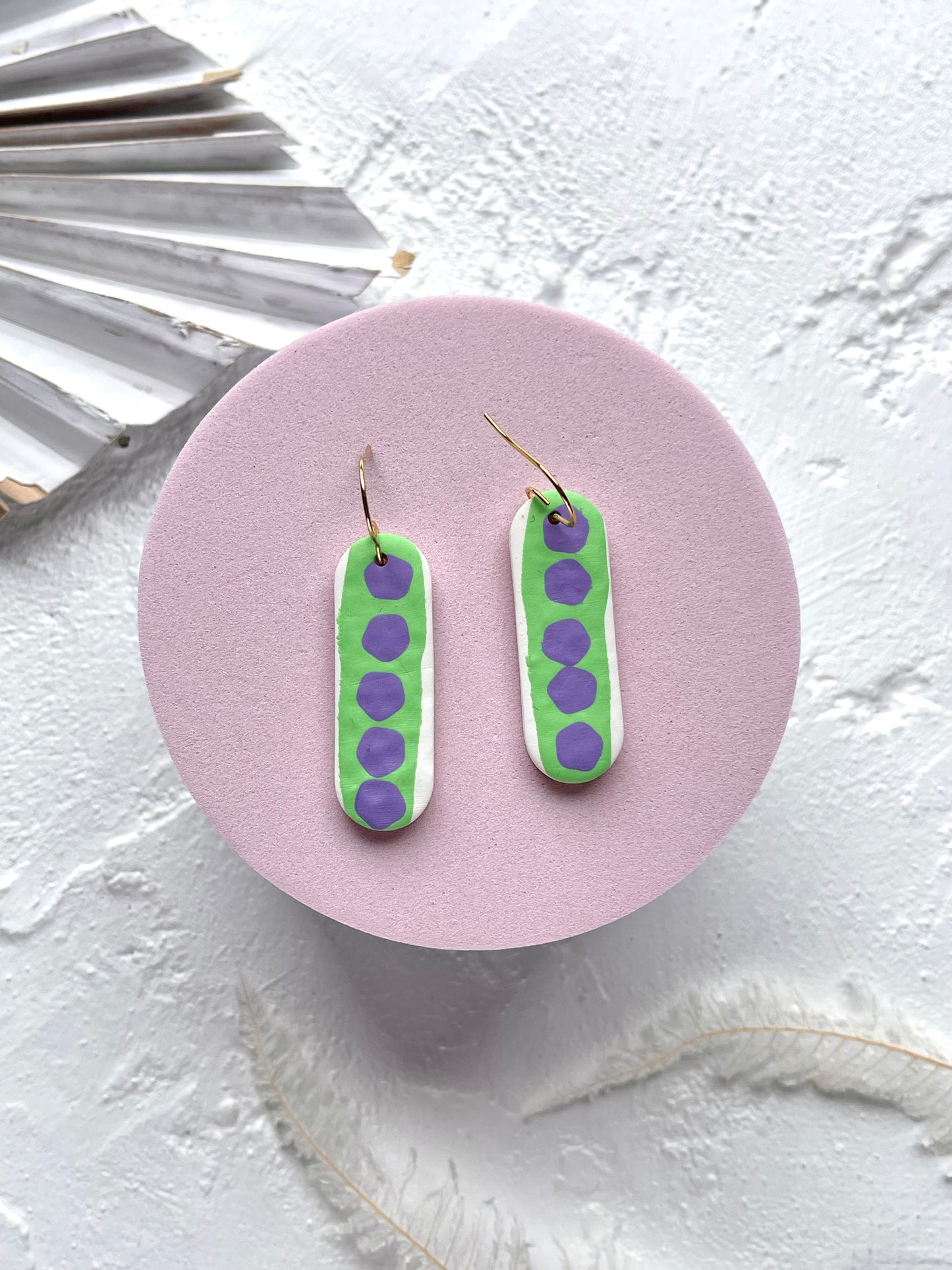 'Violet Bloom' Long Oval Dangle