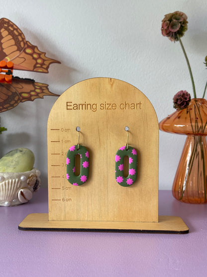 'Star Fern' Oval Dangle