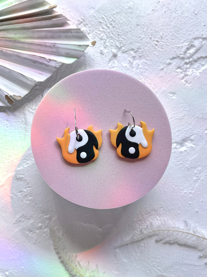 'Yin Yang Flame' Dangle