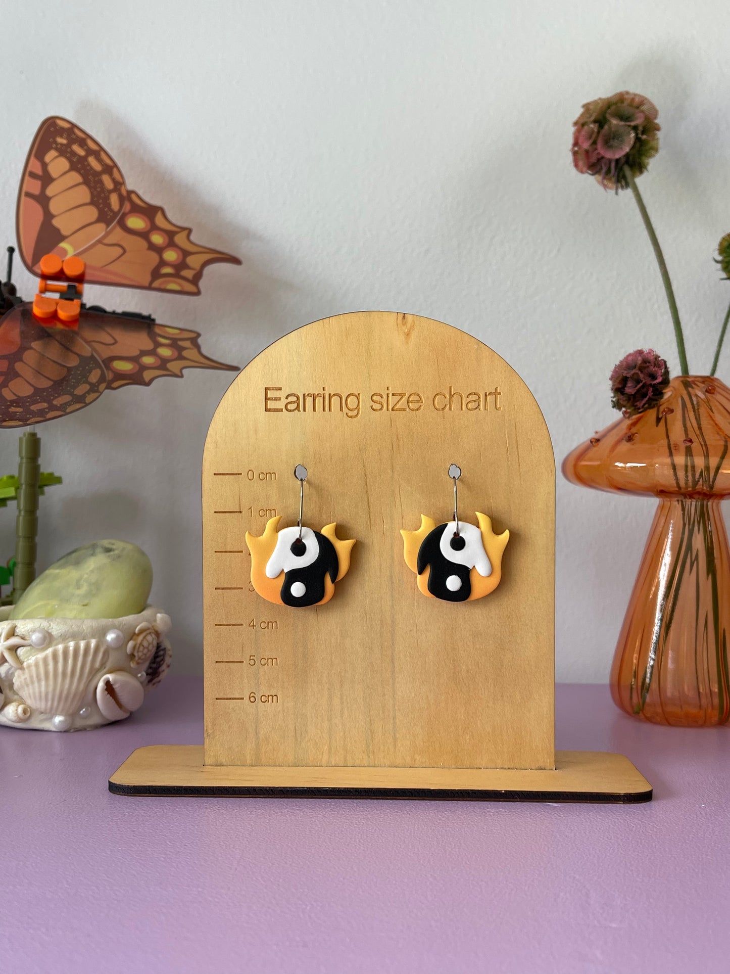 'Yin Yang Flame' Dangle