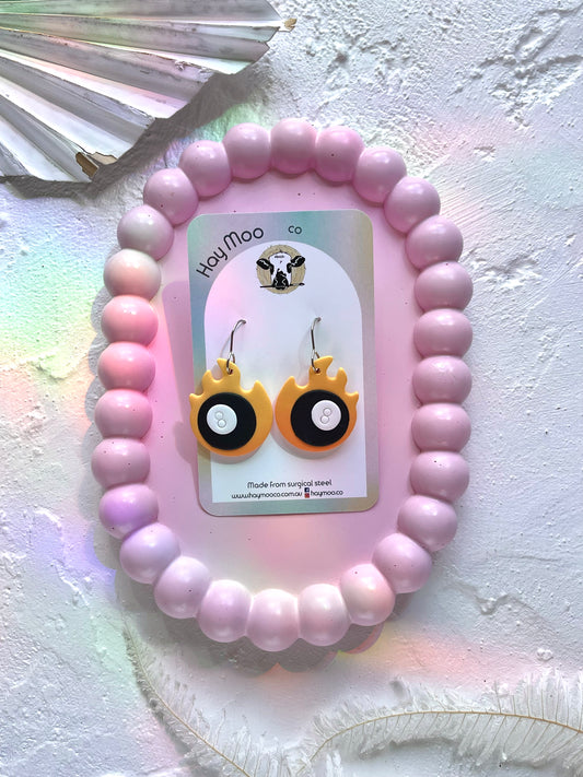 '8 Ball Flame' Dangle