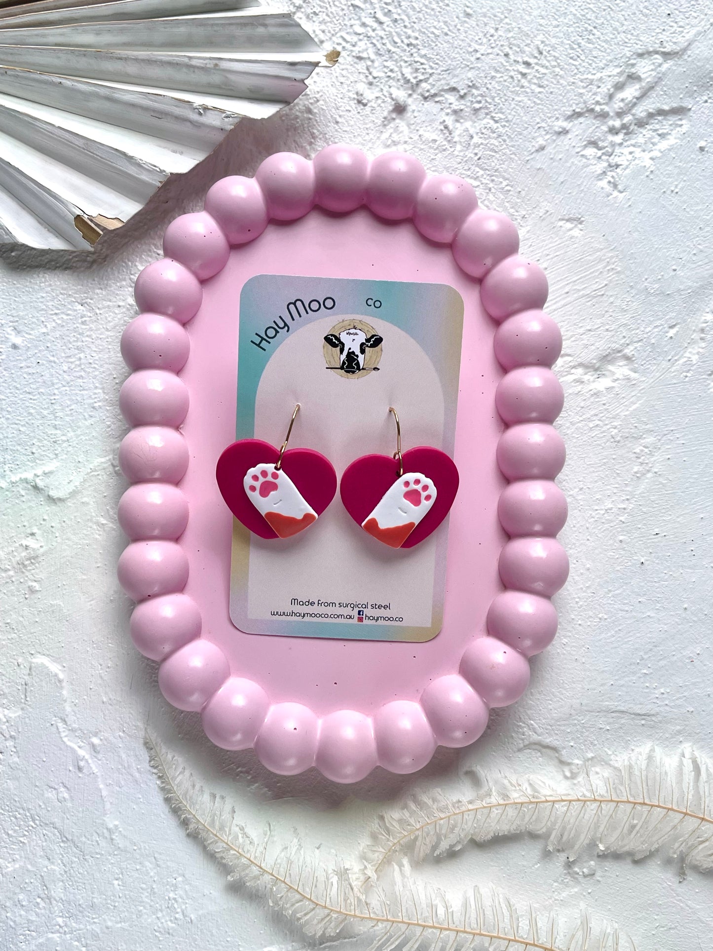 'Cat Paw Heart' Dangle