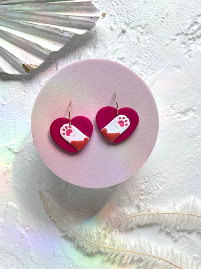 'Cat Paw Heart' Dangle