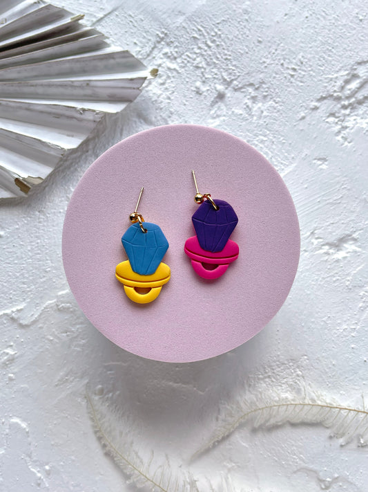 'Ring Pop' Purple & Blue Dangle